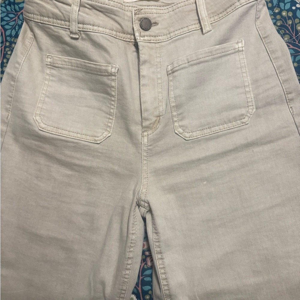 Pat New York Light Beige Wide Leg Jeans - Picture 9 of 9